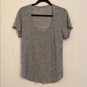 J. Crew gray scoopneck linen tee